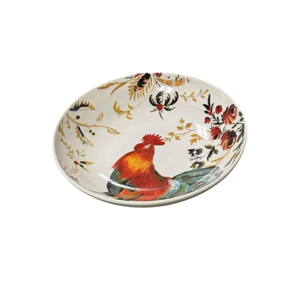 Vintage Williams-Sonoma Hand Painted Rooster Francais Serving Bowl Marc Lacaze